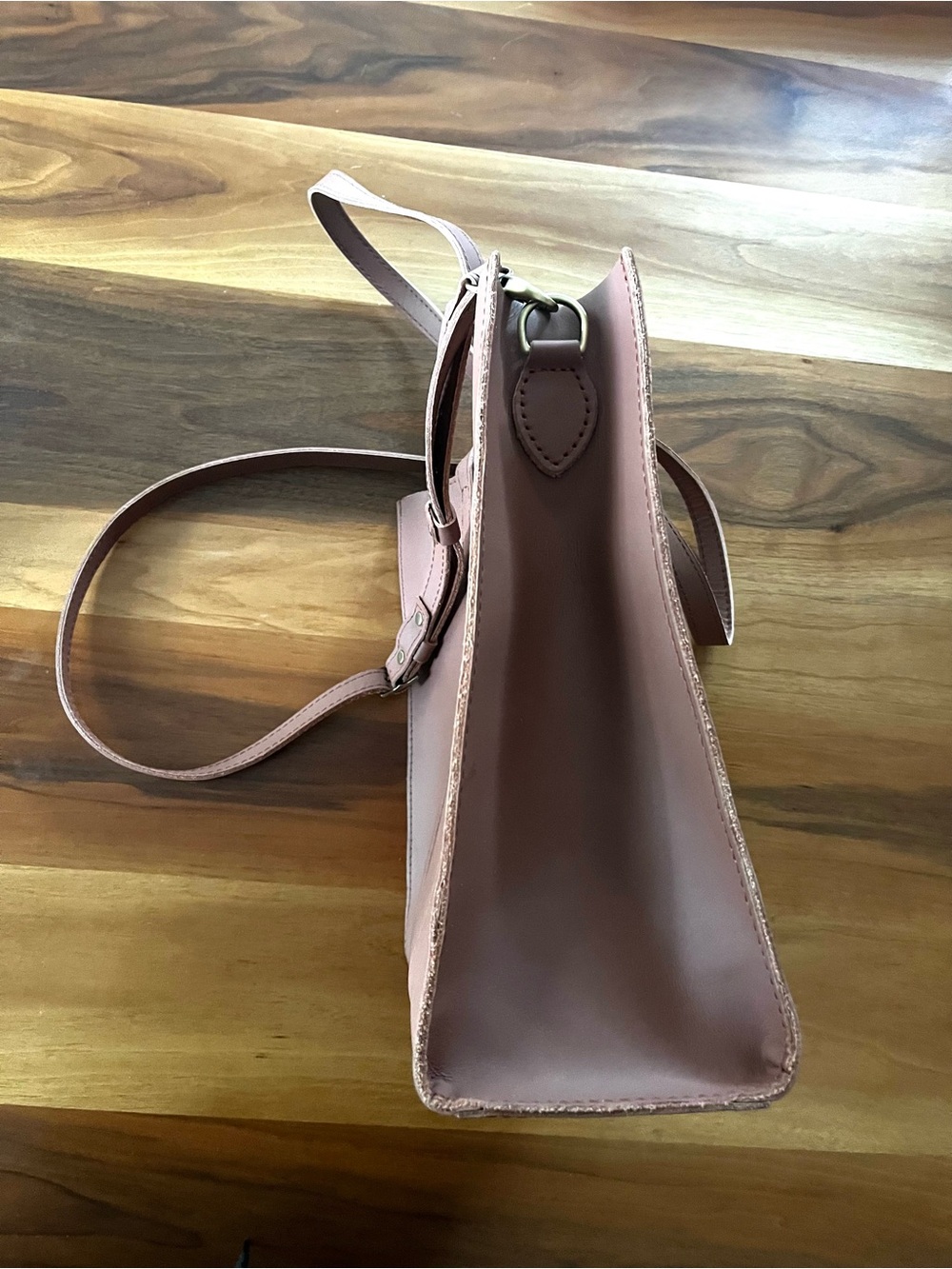 Portland Leather Tan Structured Tote with Shoulder Strap - Picture 6 of 7